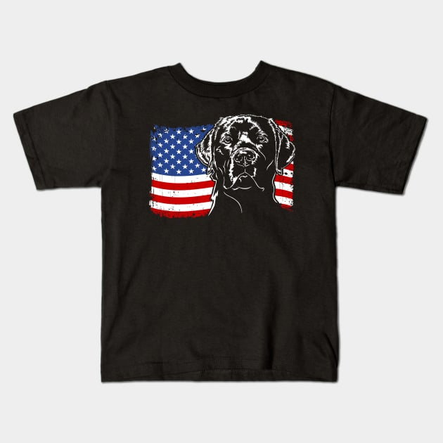 Proud Labrador Lab American Flag patriotic dog Kids T-Shirt by wilsigns